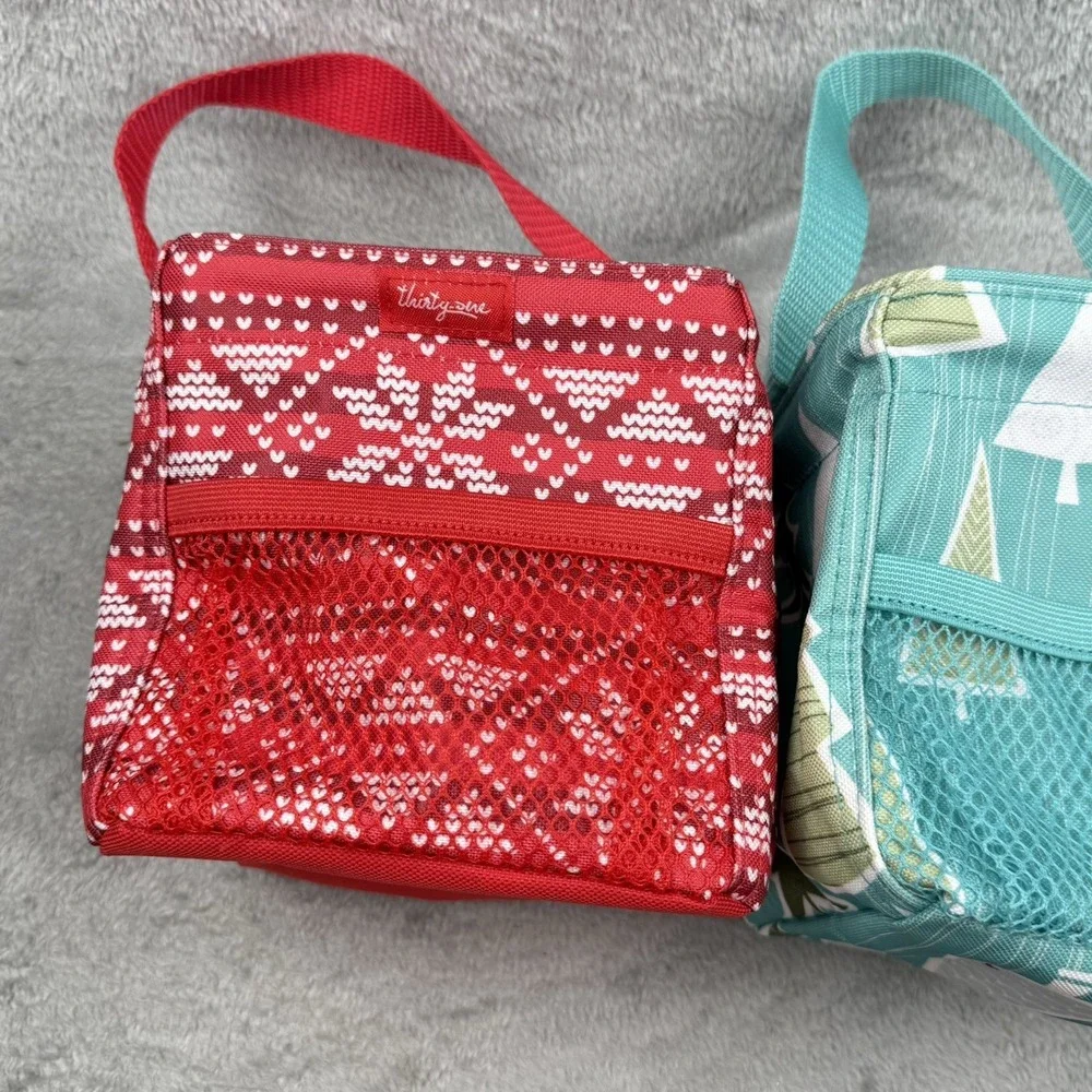 Thirty-One Littles Carry-All Caddy Christmas Winter‎ Print Lot Of 2 31 Gifts